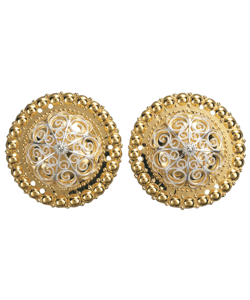 Borer 47 mm med kruser, forgylt/kvit