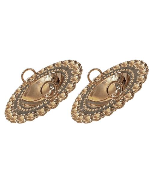 Alternative view of Borer 40 mm med raud stein til skinnlist, forgylt/kvit