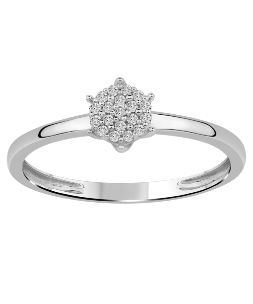 Diamantring 0.10ct. Brilliant Cut, Top Wesselton SI, Hvitt gull