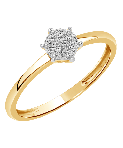 Diamantring 0.10ct. Brilliant Cut, Top Wesselton SI, Gult gull - Bilde 2