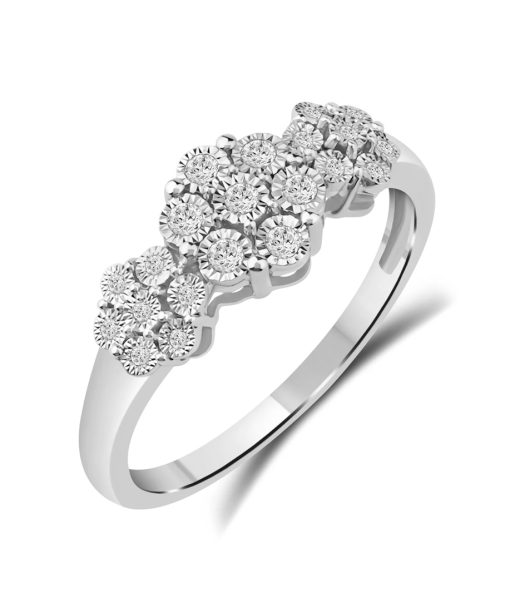 Diamantring i Hvitt Gull (585) med 0,15ct TW/SI Diamanter