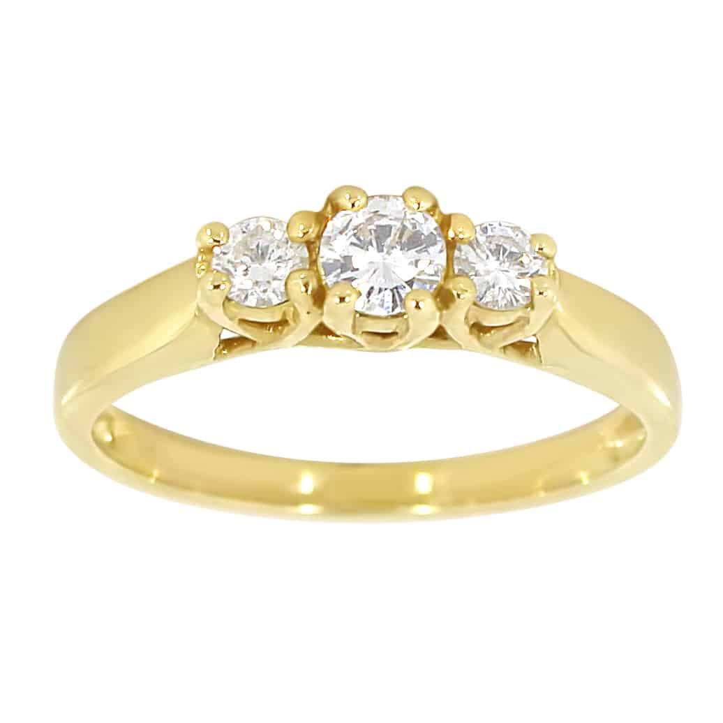 Trestens Diamantring 0.50ct. TW/SI - Gult gull