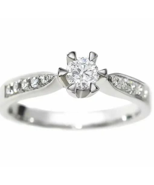 Diamantring i hvitt gull 0,28ct TWSI