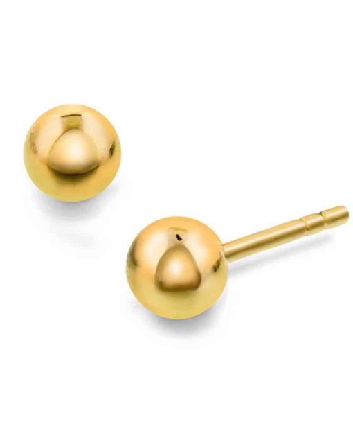 Pan Jewelry Øredobber i gull kule 4mm