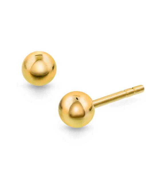 Pan Jewelry Øredobber i gull kule 3mm