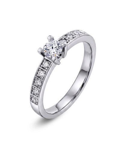 Ring i hvitt gull med diamanter 0,50 ct TW/SI