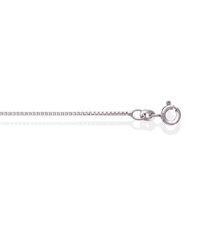 Veneziansk kjede i 585 hvitt gull, 38 cm