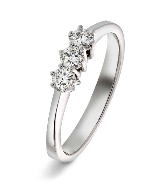 Christophersen Hvitt Gull Ring 3-stens 0,30 TWSI 3 br