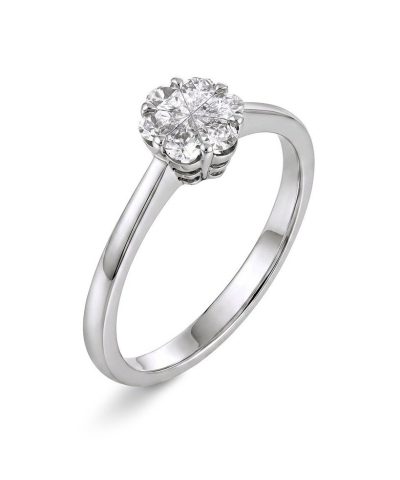 Ring i hvitt gull med diamant 0,30 ct W/SI