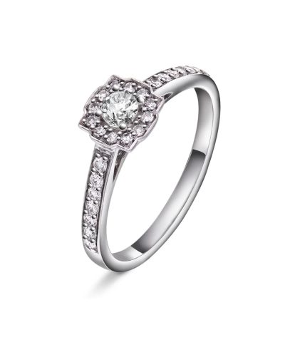 Ring i gull med diamant 0,38ct WSI