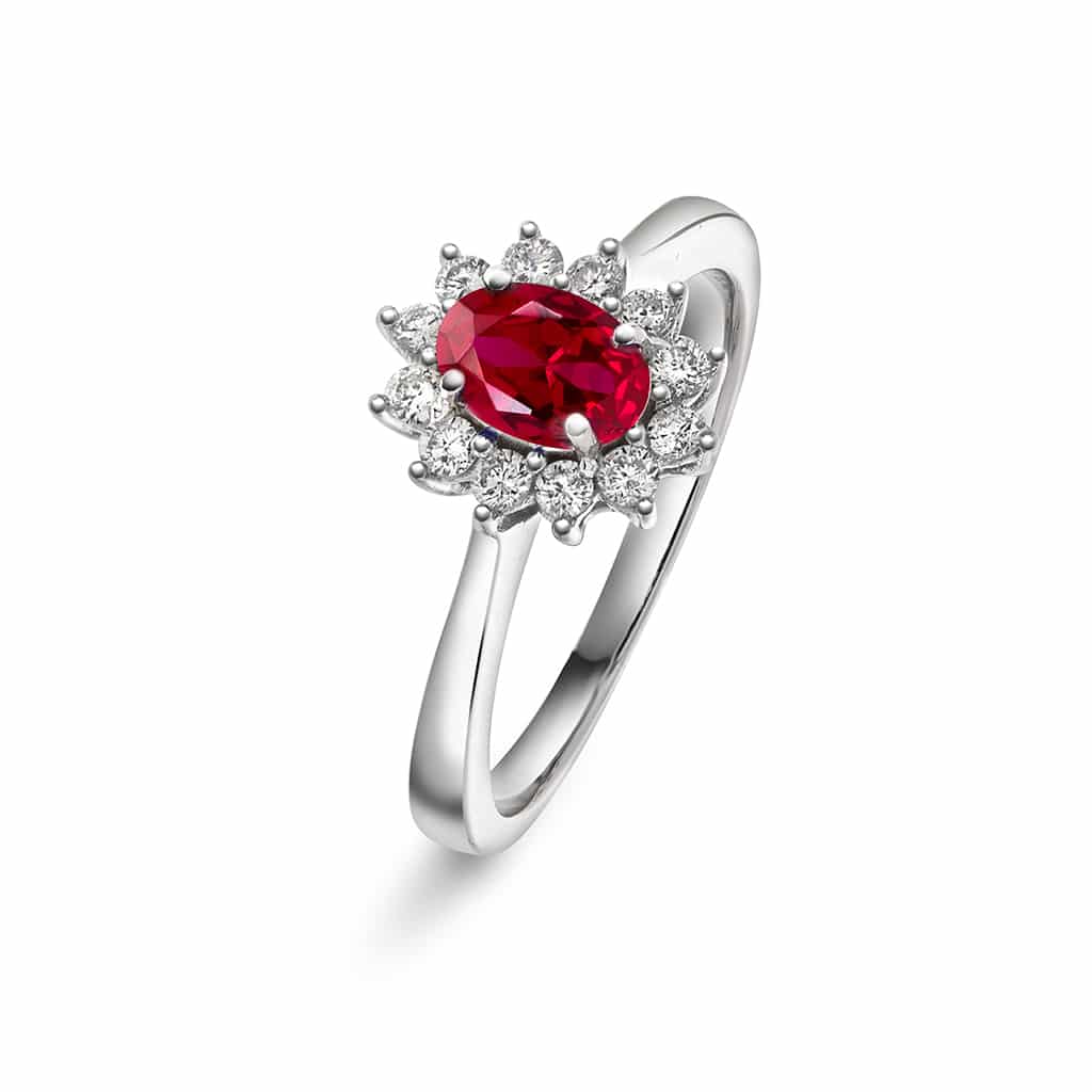 Christophersen Hvitt Gull Ring roset rub 0,24 TWSI