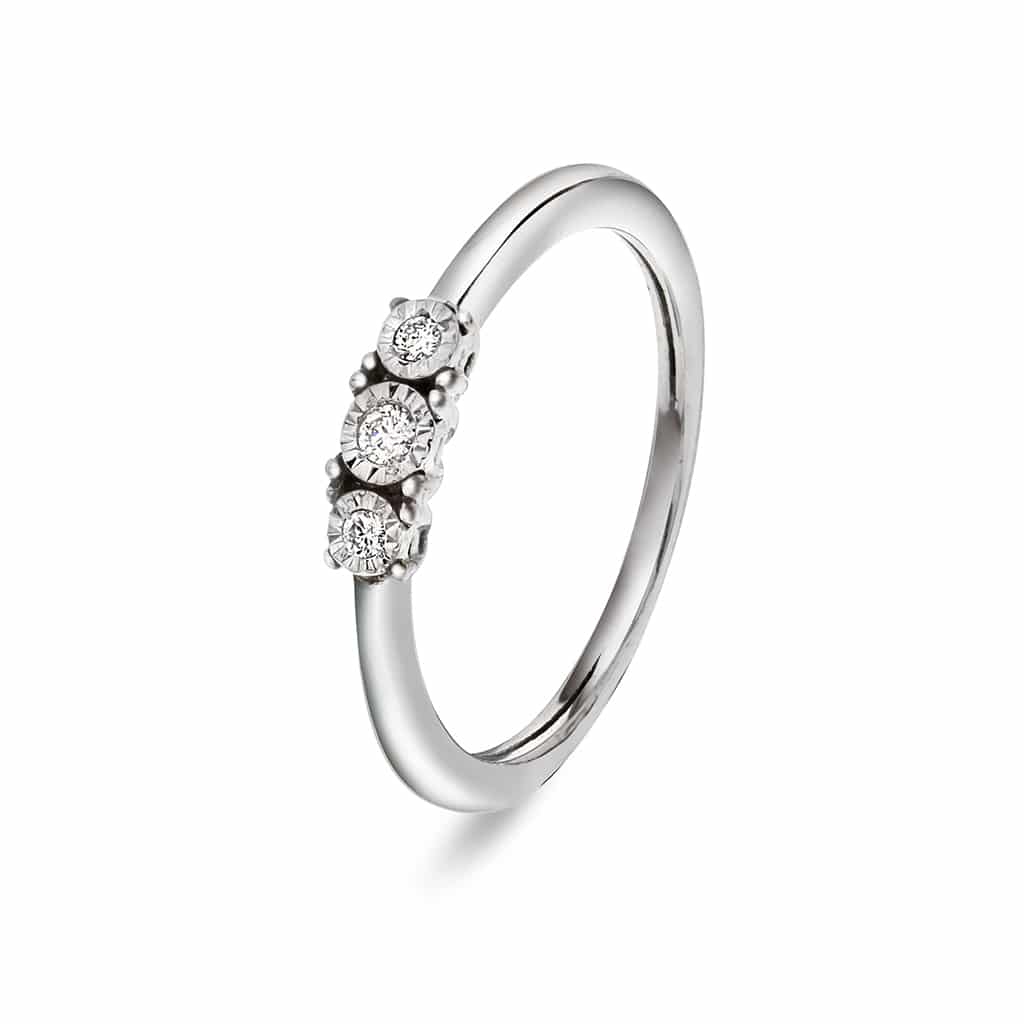 Christophersen Hvitt Gull Ring 3-stens WSI 0,04 3 br