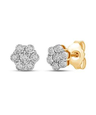 Diamantørepynt i Gult Gull (585) Med 0.08ct TW/SI Diamanter