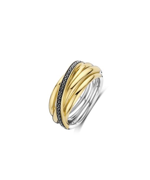 Ti Sento Black Zirconia Crossover Ring - M model