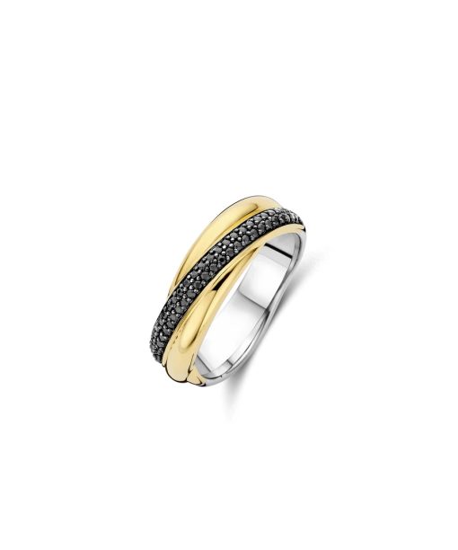 Ti Sento Black Zirconia Crossover Ring - S model