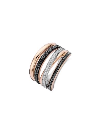 Ti Sento Honeycomb Crossover Ring - L model