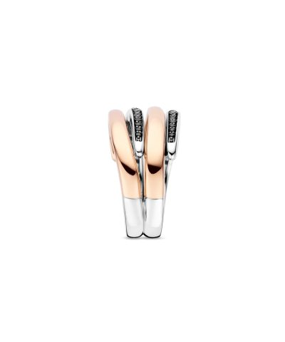 Alternative view of Ti Sento Bold Rosegold Layered Ring