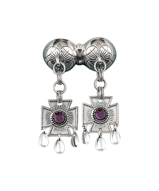 Halssølje med lilla stein, oksidert