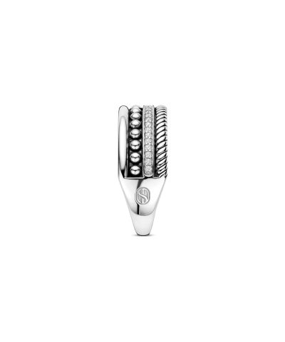 Alternative view of Ti Sento Structure Ring Silver