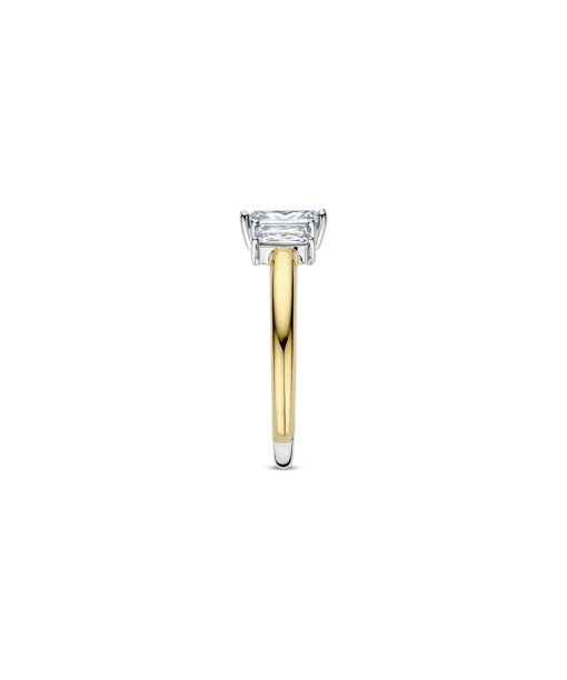 Alternative view of Ti Sento Rectangular Triple Zirconia Ring