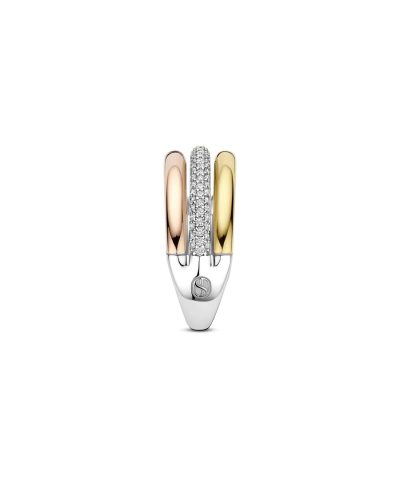 Alternative view of Ti Sento Tricolor Zirconia Ring