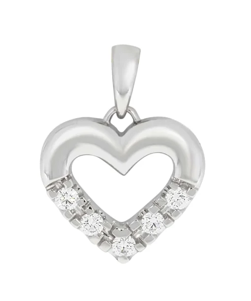 Alliansehjertesmykke i hvitt gull 0.25CT TW.SI