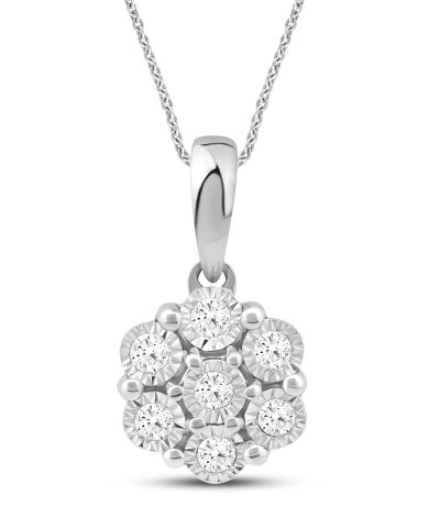 Halssmykke i Hvitt Gull (585) med 0.10ct TW/SI Diamanter