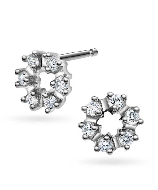 Øredobber i hvitt gull med diamant 0,24ct twsi