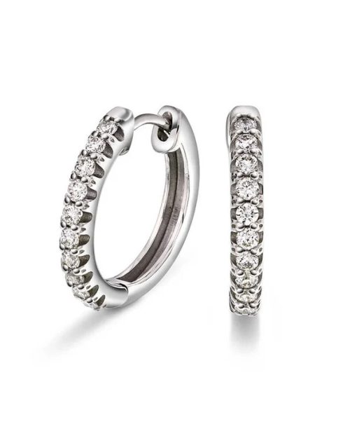 Øreringer i gull med diamant 0,31 ct WSI