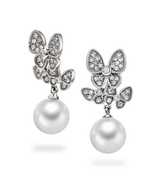 Øredobber i gull med fvp og dia 0.27 ct