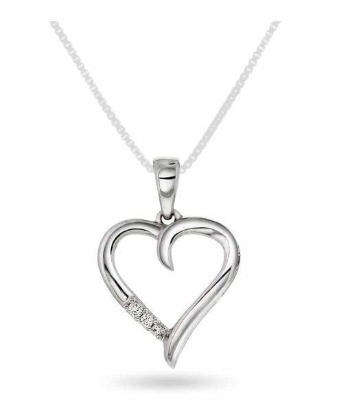 Christophersen Hvitt Gull Anheng hjerte 0,03 TWSI 3 br m/kj