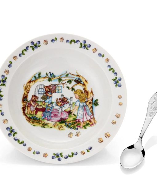 Eik Barn - Gullhår, Grøtskål og skje 18767