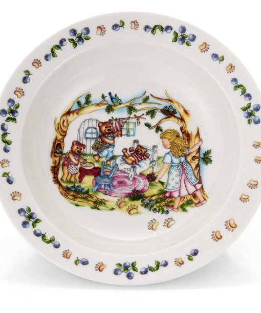 Eik Barn - Gullhår, Grøtskål i porselen 1877