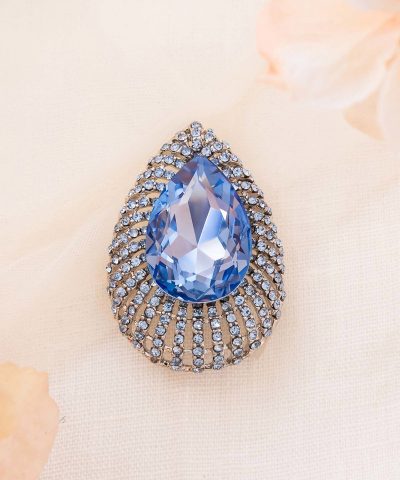 Alternative view of Brosje med blå rhinestone