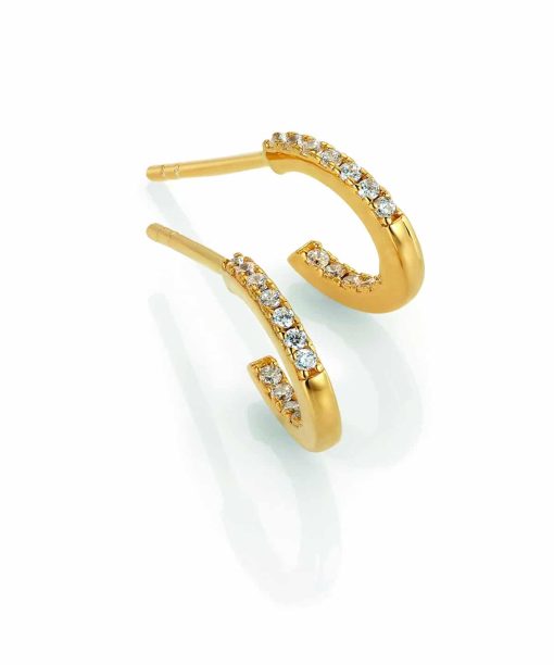 GD Classic Forgylte øreringer i sølv med zirkonia