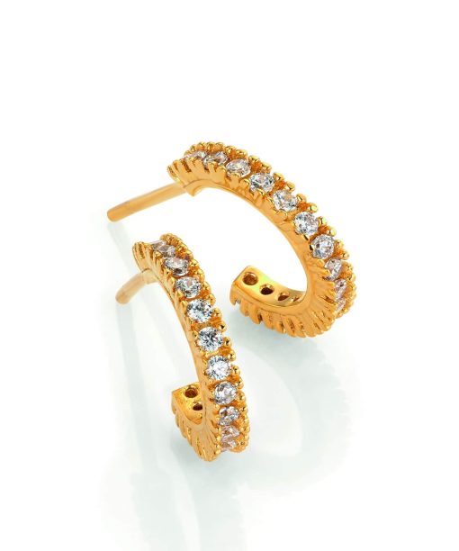 GD Classic Forgylte øreringer i sølv med zirkonia