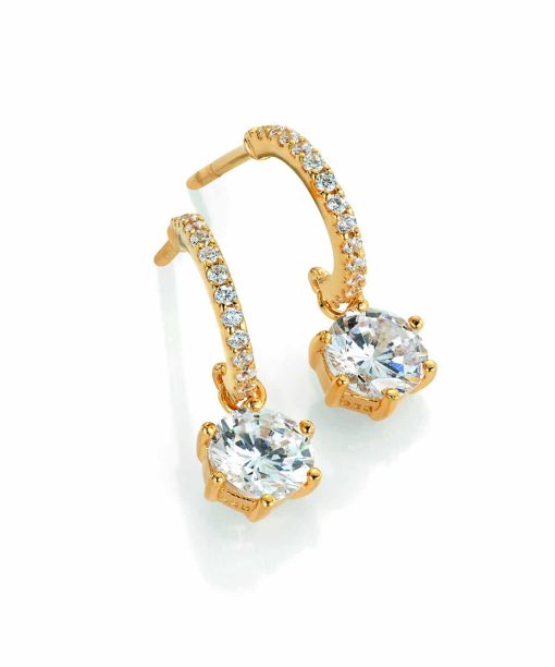 GD Classic Forgylte øreringer i sølv med zirkonia