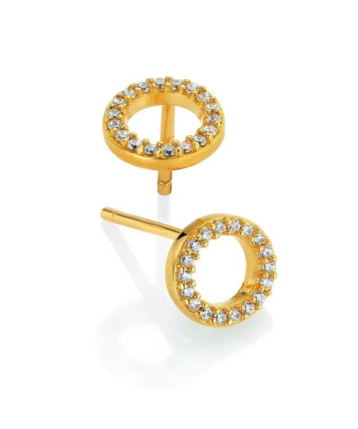 GD Classic Forgylt ørepynt i sølv med zirkonia