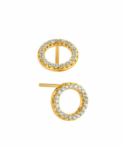 GD Classic Forgylt ørepynt i sølv med zirkonia