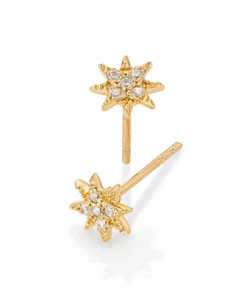 Øredobber i sølv med zirkonia stjerne