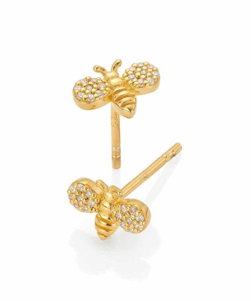 Øredobber i sølv med zirkonia bie