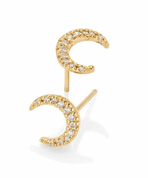 Øredobber i sølv med zirkonia måne