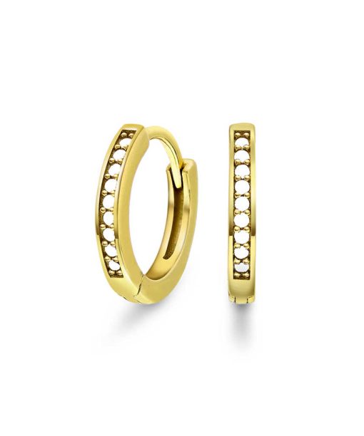 Øreringer i sølv med blank zirkonia