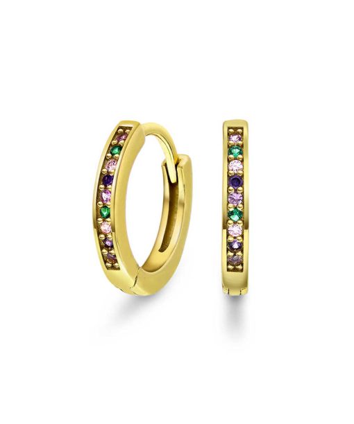 Øreringer i sølv med multi zirkonia