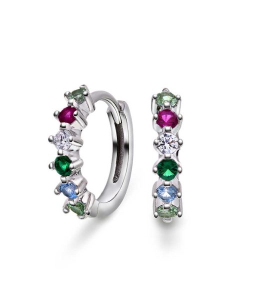 Øreringer i sølv med multi zirkonia