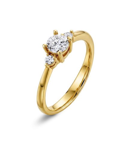 Ring i gult gull med diamant 0,60 ct W/SI