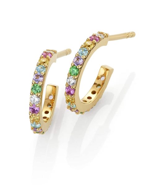 GD Signatur Julia Forgylte øreringer i sølv med zirkonia