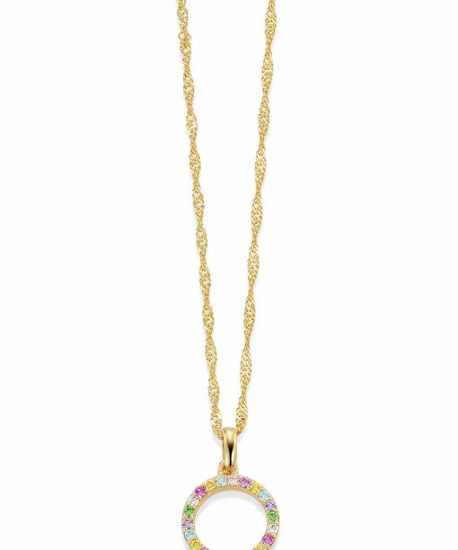 GD Signatur Julia Forgylt anheng i sølv med zirkonia, 45cm