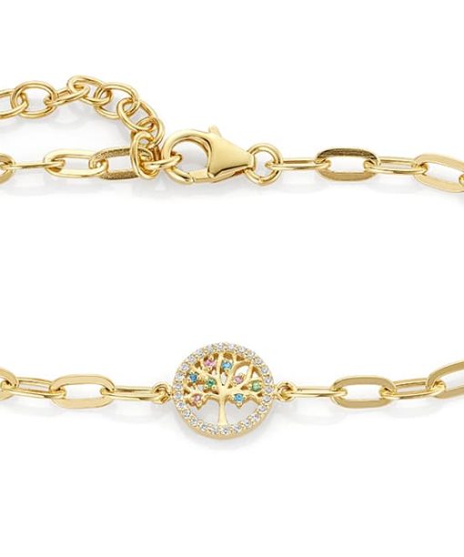 GD Signatur Tree of life Forg.armbånd i sølv m/zirk.17,5+3cm