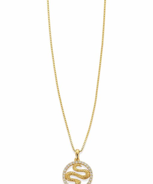 GD Signatur Snake Forgylt anheng i sølv m/zirk.45cm